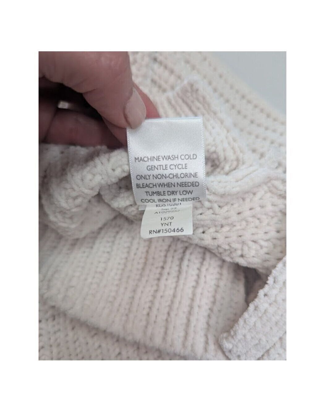Rumi & Ryder Oversized Cable Knit Sweater Cream Youth L(12–14) / Fits Women S - Picture 10 of 10
